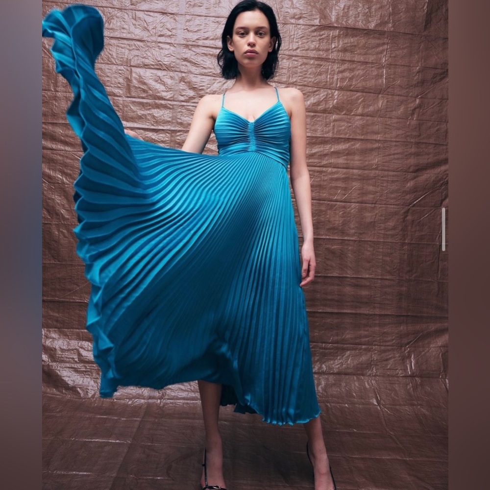 A.L.C Aries satin pleated dress